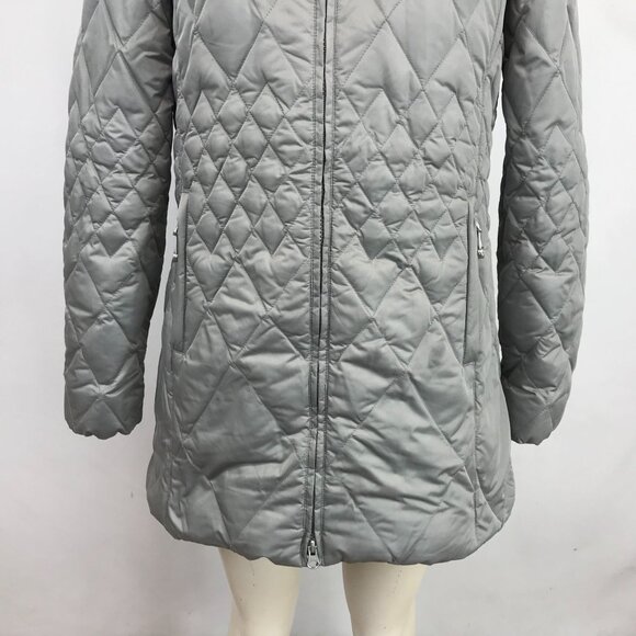 EDDIE BAUER ~ WOMENS SMALL ~ GRAY FULL ZIP DUSTER PARKA DOWN COAT - Picture 3 of 7